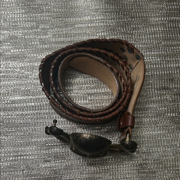 Streets Ahead Brown Leather Belt with Skull Accent main image 5